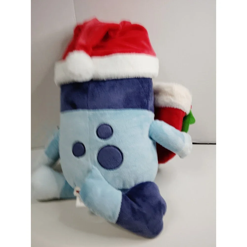 Bluey Dog Stuffed Animal Plush with Tag, Santa Hat & Christmas Stocking